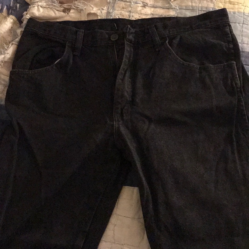 Black straight leg jeans